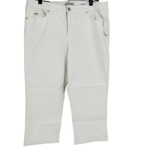Nine West Chrystie Capri‎ Stretch Stretch Twill Relaxed Fit White Size 16 - Picture 1 of 8